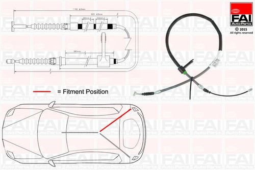 Fai handbrake cable right rear - fai,