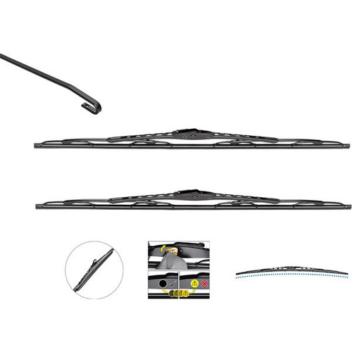 Wiper blade front - front, arched