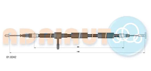 Handbrake cable right rear - right,