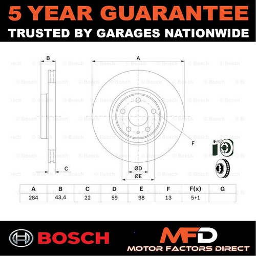 Brake disc front - 2x, bosch