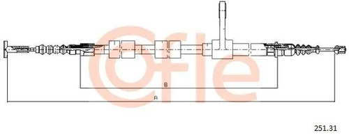 Handbrake cable rear - handbrake, 251.31
